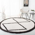 thumbnail image 1 of SAFAVIEH Carmella Christopher Geometric Polyester Shag Area Rug, Cream/Gray, 6'7" x 6'7" Round, 1 of 10