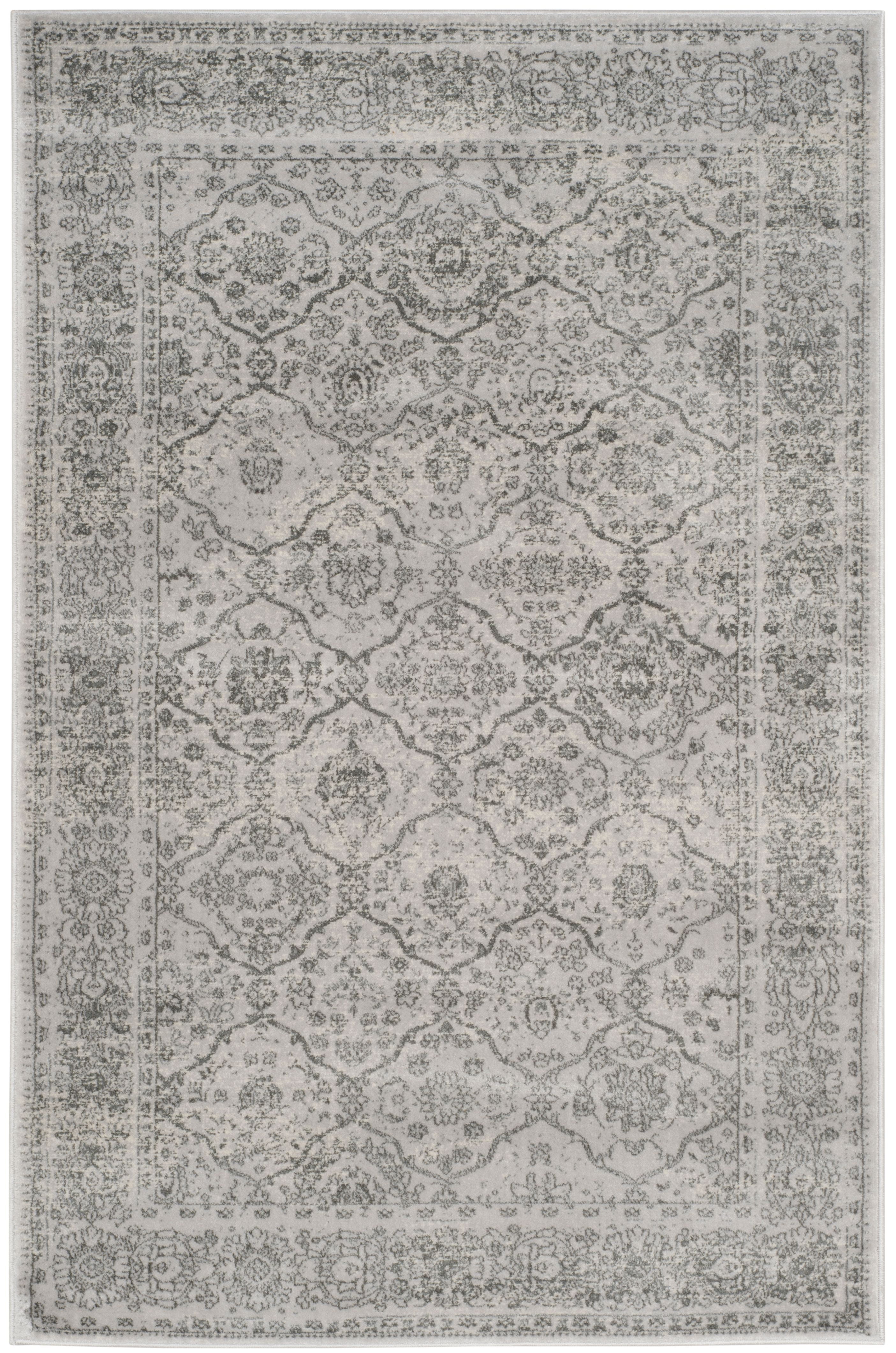 Carnegie Light Grey and Grey 3' x 5' Stain-Resistant Area Rug