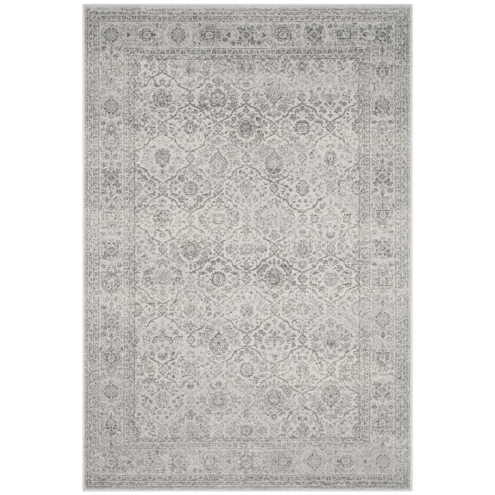 Elegant Vintage 5' x 7' Hand-Knotted Gray Synthetic Area Rug