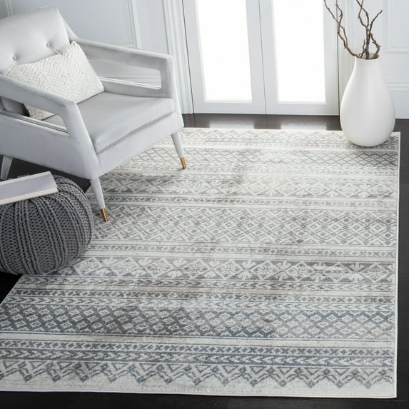SAFAVIEH Carnegie Tarah Geometric Area Rug, Ivory/Gray, 5'1" x 7'6"
