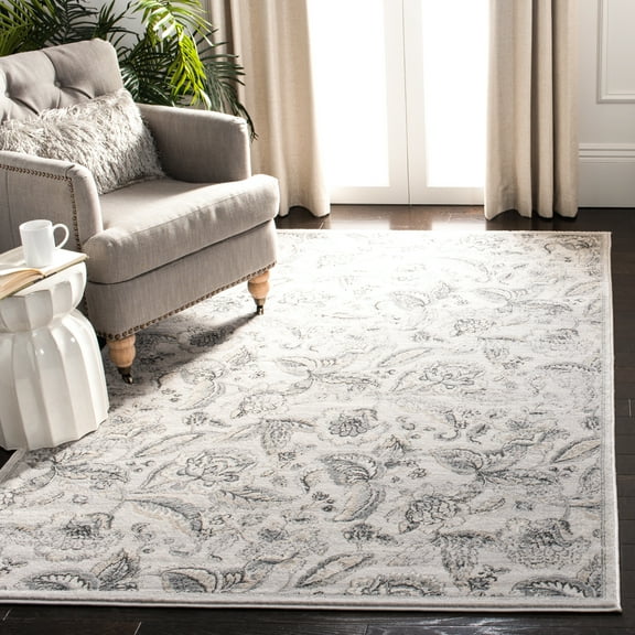 SAFAVIEH Carnegie Lauressa Distressed Area Rug, Silver/Gray, 4' x 6'