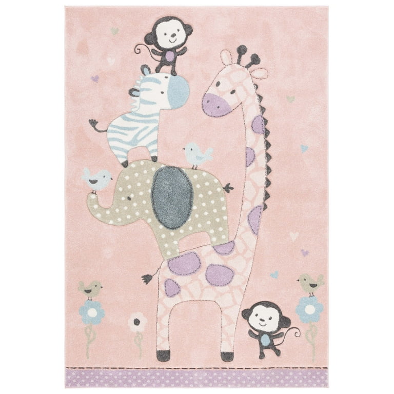 Safavieh Carousel Kids Giraffe 5 x 8 Ivory/Blue Indoor Kids Area Rug Safavieh Carousel Kids Giraffe 5 x 8 Ivory/Blue Indoor Kids Area Rug