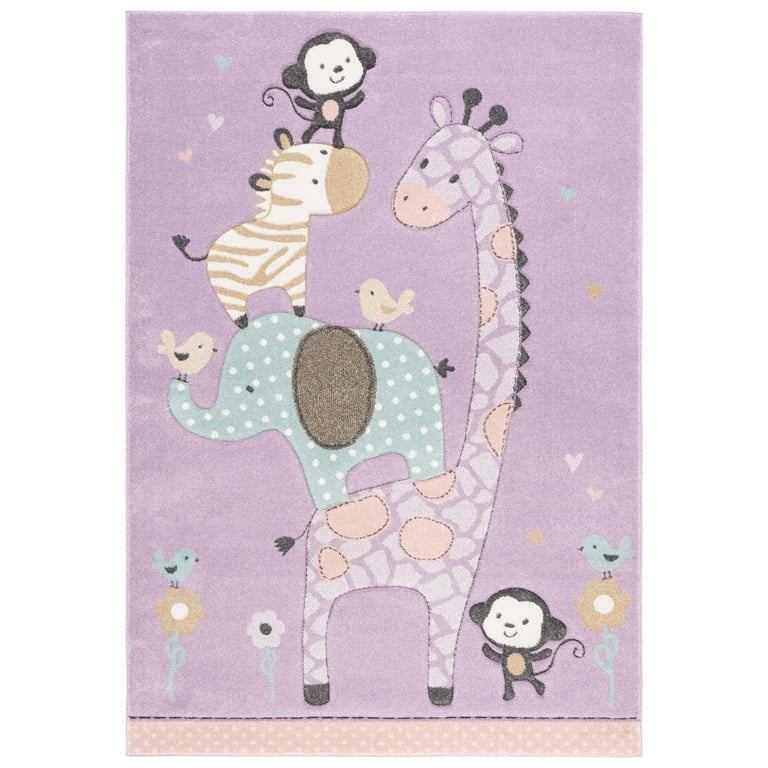 Safavieh Carousel Kids Giraffe 3 x 5 Ivory/Blue Indoor Kids Throw Rug Safavieh Carousel Kids Giraffe 3 x 5 Ivory/Blue Indoor Kids Throw Rug
