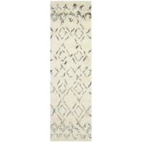 SAFAVIEH Casablanca Ryder Southwestern Shag Runner Rug, Ivory/Grey, 2'3" x 10'