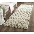 thumbnail image 1 of Safavieh Casablanca Contemporary Hand-Knotted Wool Runner Rug-Color:Ivory / Brown,Shape:Runner,Size:2'-3" X 10', 1 of 6