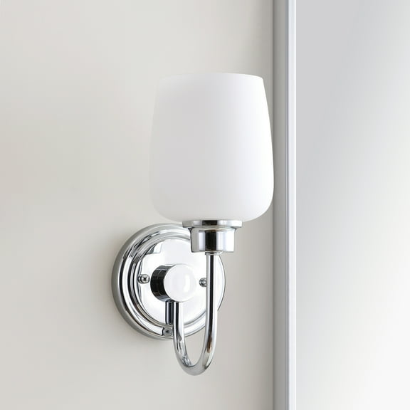 Safavieh Casen Solid Glam Bathroom Sconce, Chrome