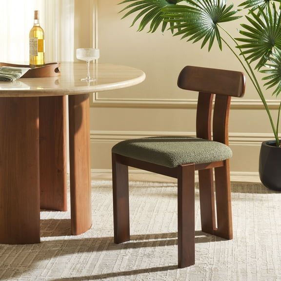 Safavieh Cayde Modern Wood Dining Side Chairs, Sage / Walnut