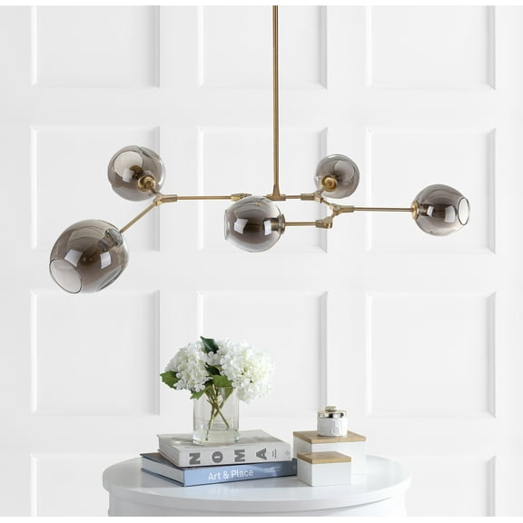 Safavieh Cdark Greyett 5-Light Modern Glam Pendant, Grey