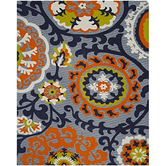 Safavieh Cedar Brook 6' X 9' Hand Loomed Cotton Rug in Blue and Orange