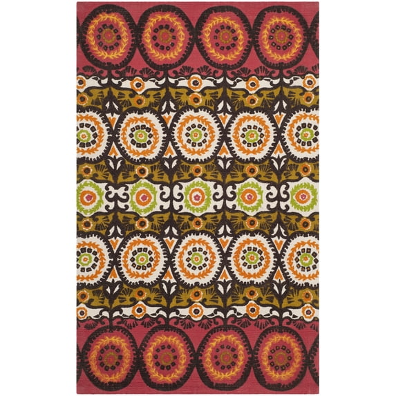 SAFAVIEH Cedar Brook Giovanni Southwestern Cotton Area Rug, Red/Orange, 2'3" x 3'9"