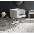 thumbnail image 1 of Safavieh Celine Modern Glam Chrome Upholstered Cross Leg Chair, 1 of 7