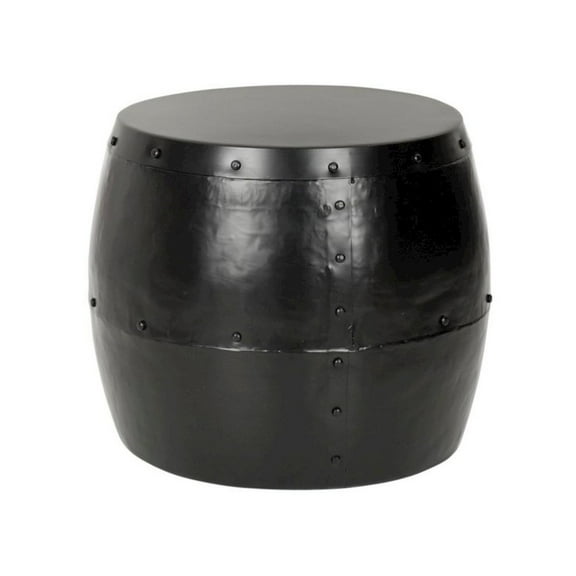 SAFAVIEH Cerium Iron Drum Stool Black