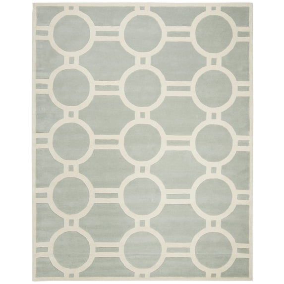 SAFAVIEH Chatham Felix Geometric Wool Area Rug, Gray/Ivory, 8'9" x 12'