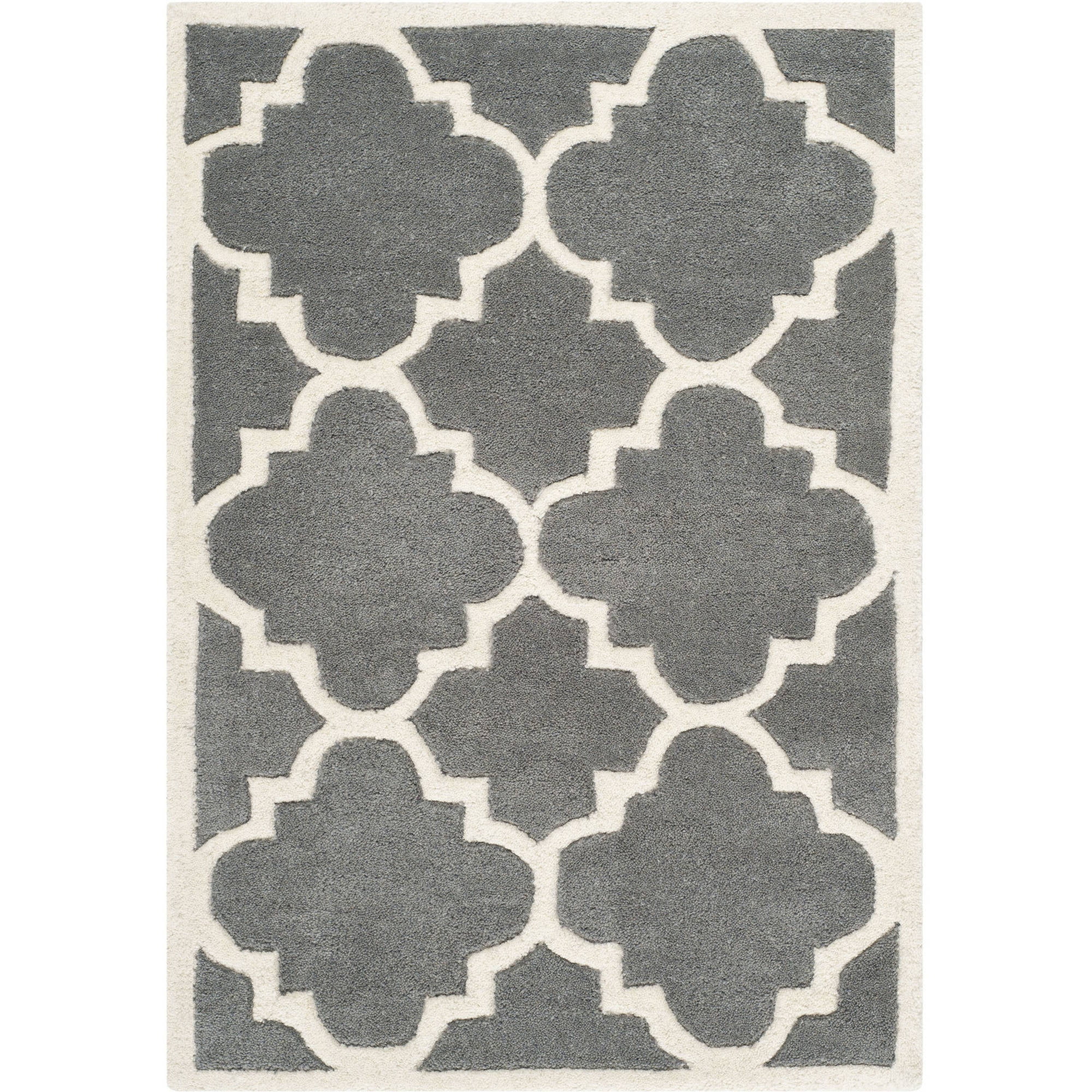Gray Handmade Wool Tufted Rectangular Area Rug
