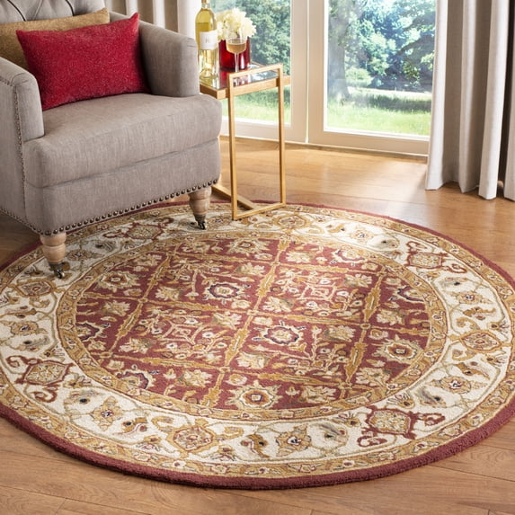 Safavieh Chelsea Bevin Oriental Area Rug, Ivory/Red, 5'6" x 5'6" Round