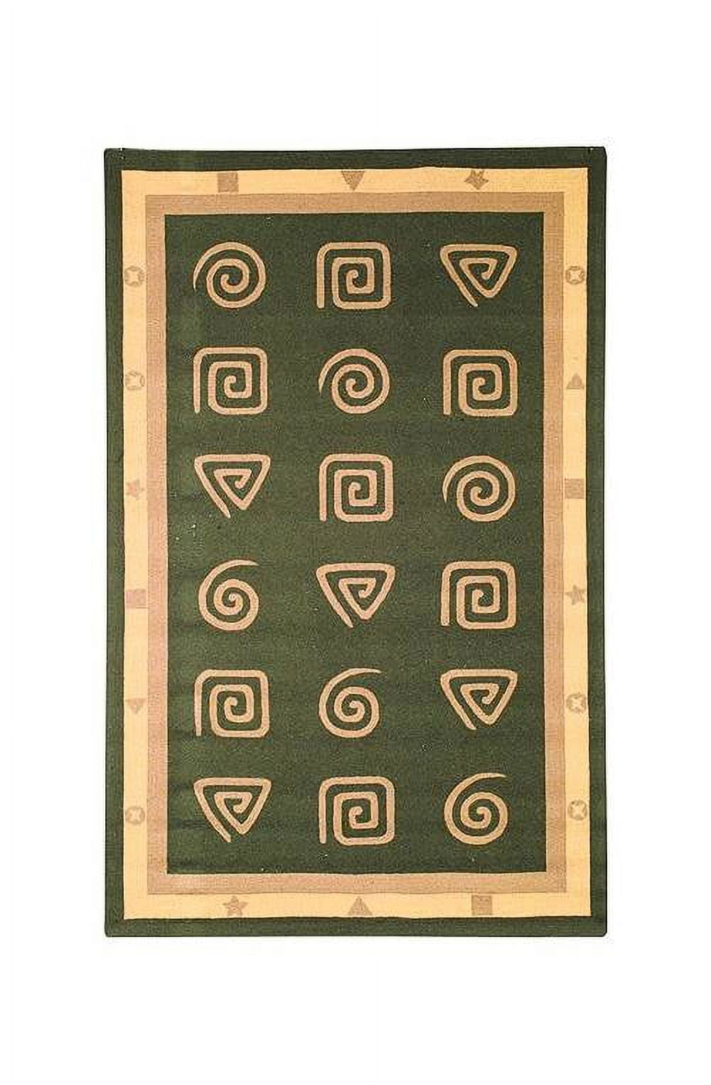 Handmade Green Wool and Cotton Tufted Round Rug