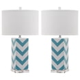 thumbnail image 1 of Safavieh Chevron 27-Inch H Stripe Table Lamp - Set of 2-Color:Clear/Light Blue/White, 1 of 4