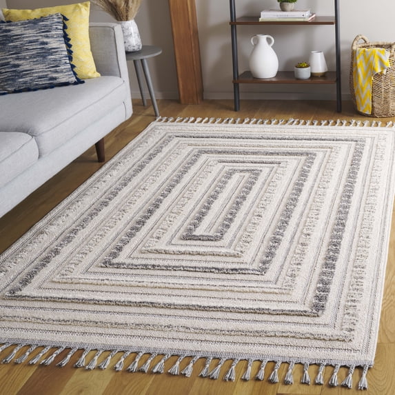 Safavieh Chloe Ksenija Geometric Area Rug, Ivory/Gray, 6'7" x 6'7" Square