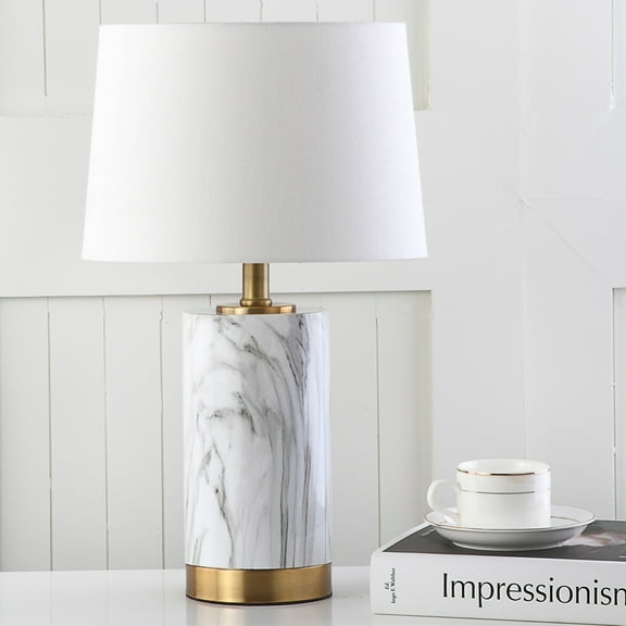 Safavieh Clarabel Marble 18.25 in. H Table Lamp, White/Black