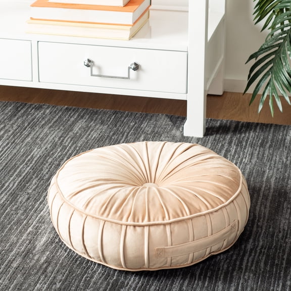 Safavieh Clary 18" x 18" Solid Round Tufted Floor Pillow