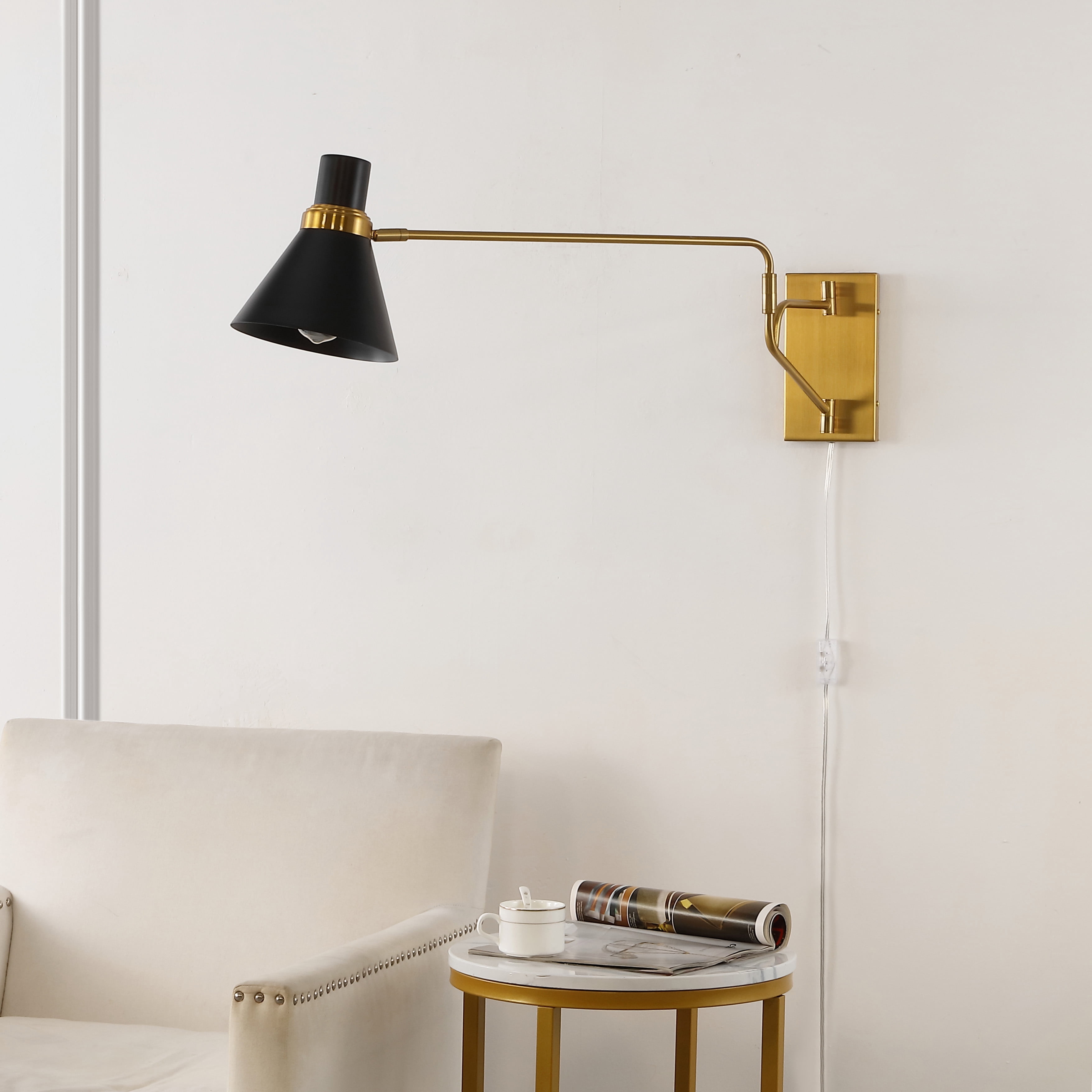 Safavieh Cleome Contemporary LED Brass/Black Wall Sconce