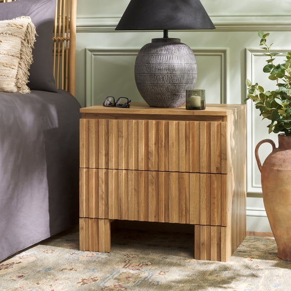 Safavieh Conall Traditional Pb and Mdf Night Stands, Oak