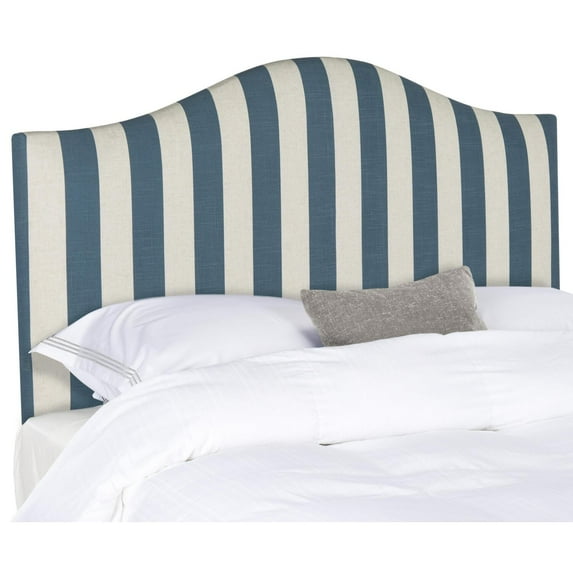 Safavieh Connie Classic Upholstered Headboard with Nail Heads, Full Navy/White