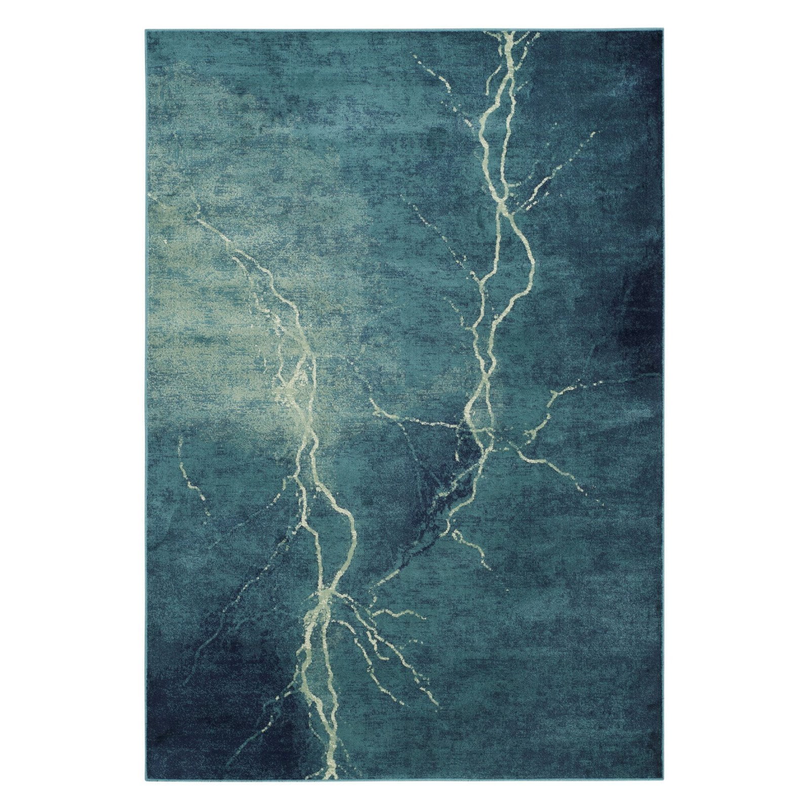 Turquoise Multi Hand-Knotted Viscose Area Rug 5'3" x 7'6"