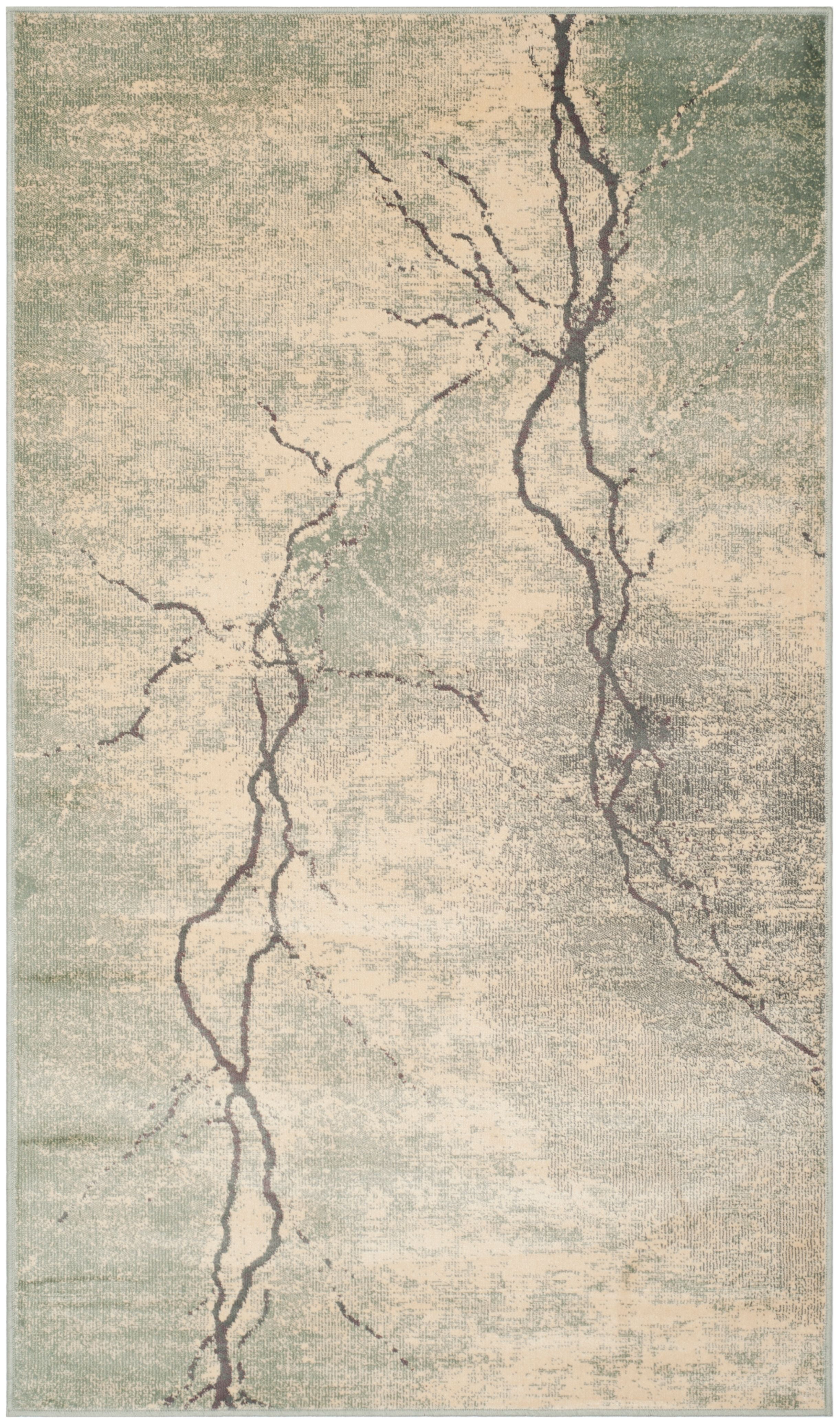 Gray Abstract Viscose Rectangular Area Rug 24" x 4"