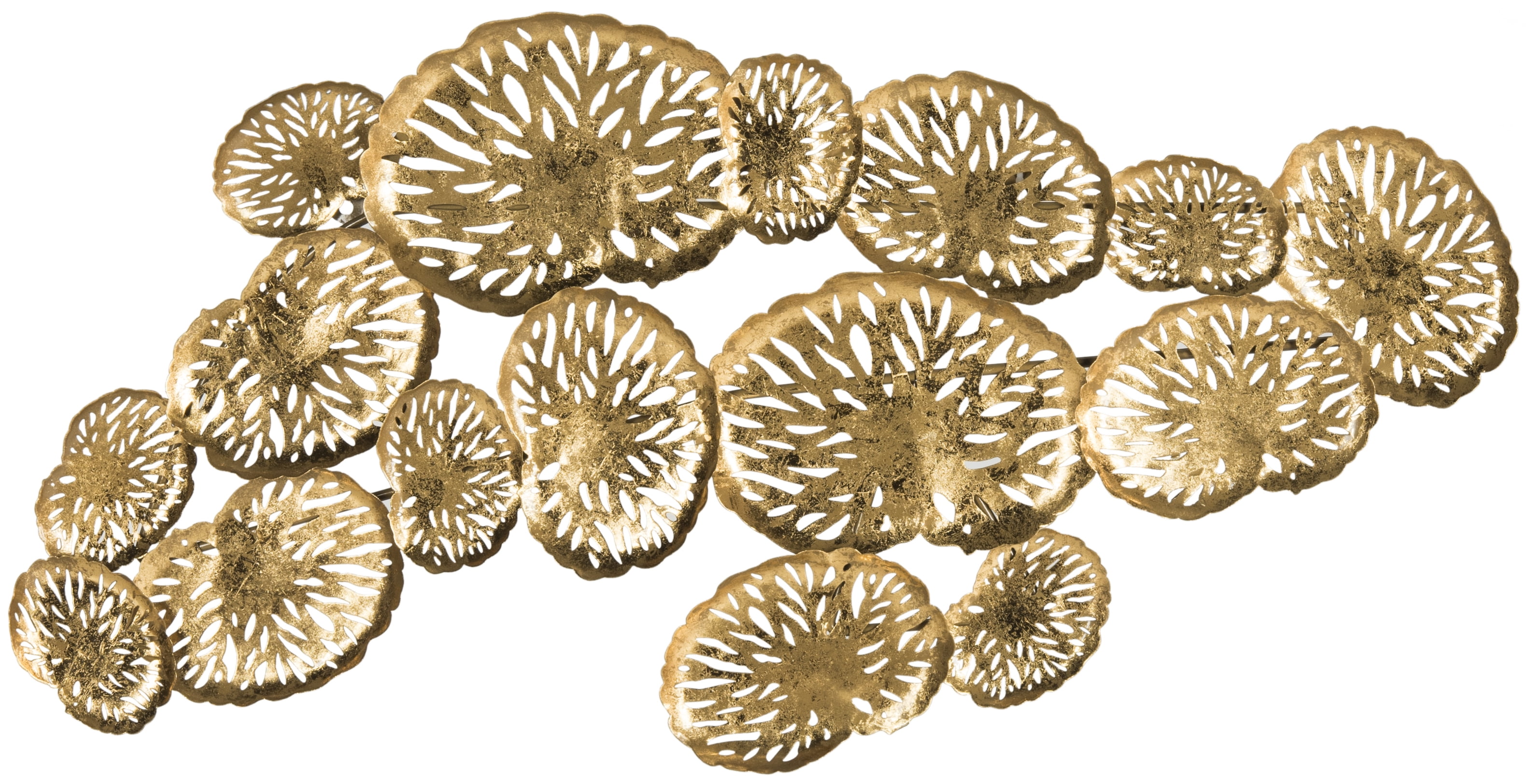 Gold Etched Iron Coral Plate Wall Decor, 38" x 18"
