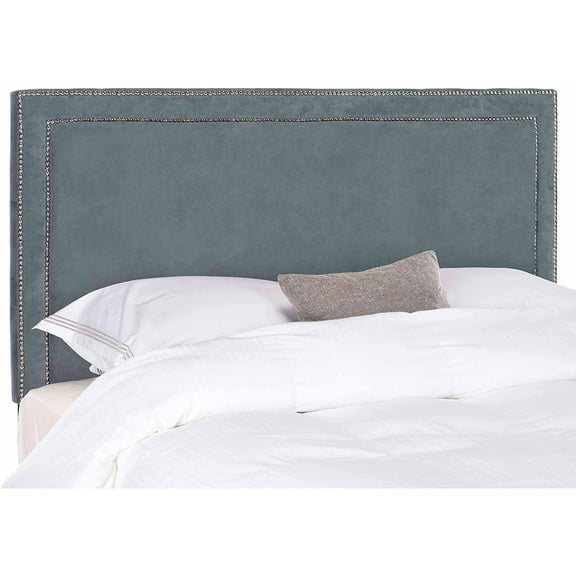 Safavieh Cory Modern Elegant Upholstered Headboard with Nail Heads, Queen, Grey