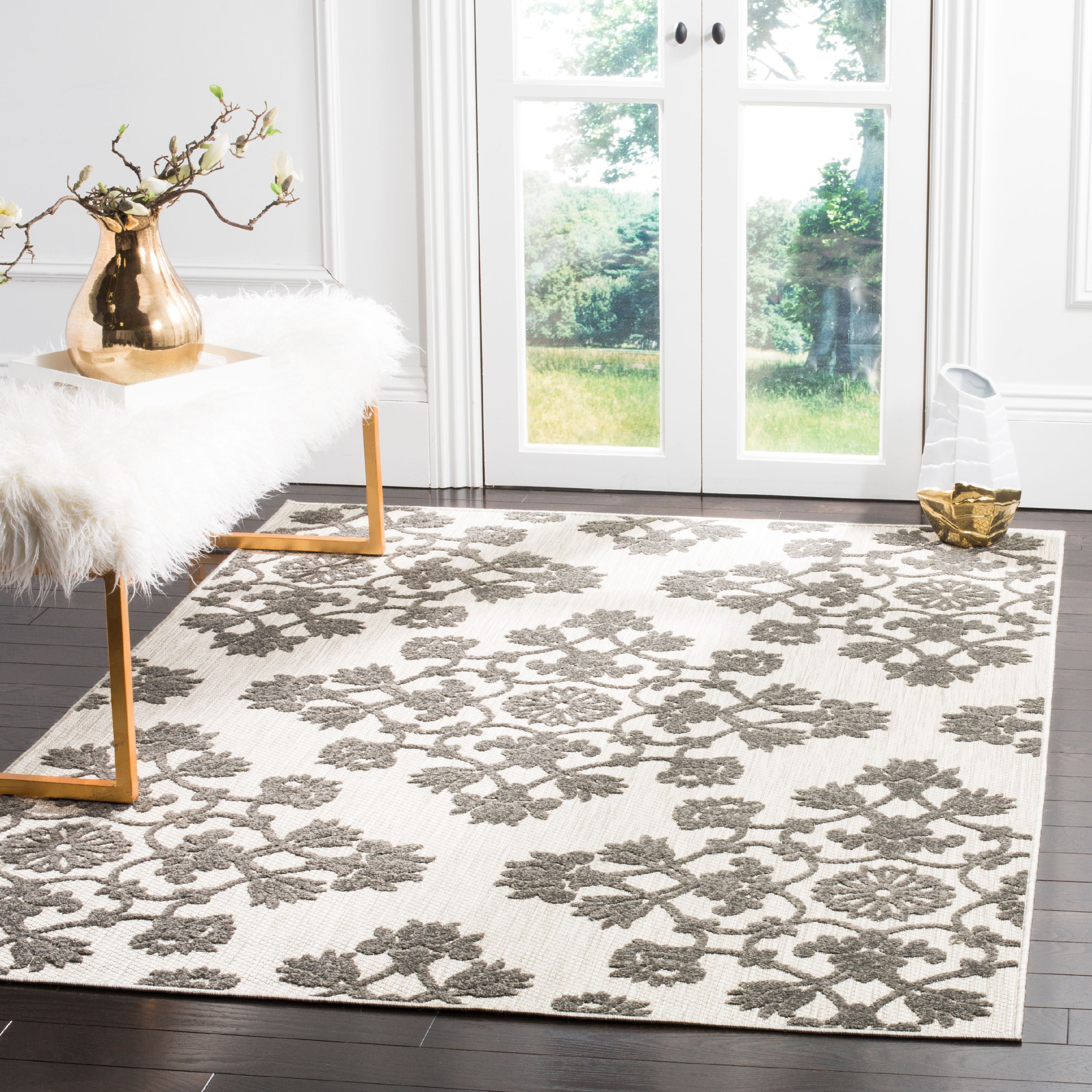 Safavieh Cottage Marjan Damask Floral Indoor/Outdoor Area Rug - Walmart.com