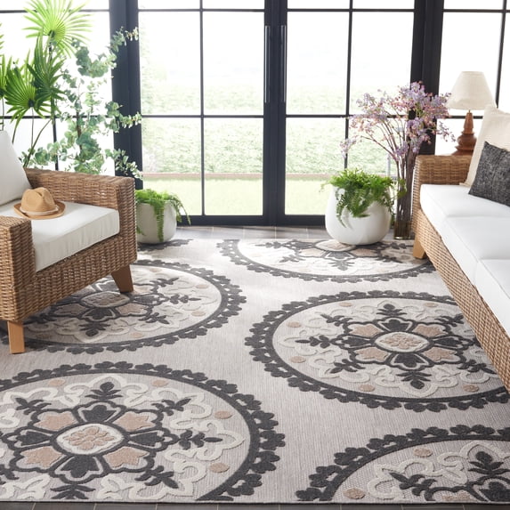 Safavieh Cottage Tanisha Geometric Indoor/Outdoor Area Rug, Gray/Light Gray, 8' x 10'