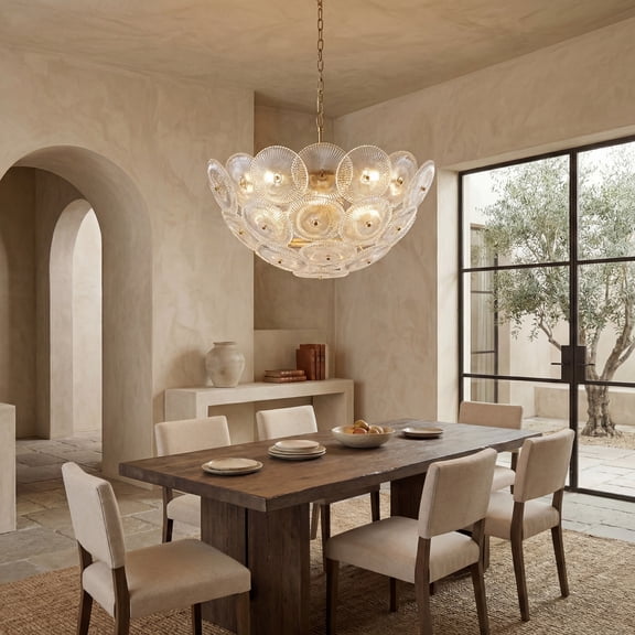 Safavieh Counture Alberta Glass and Metal Chandelier, Clear/Gold