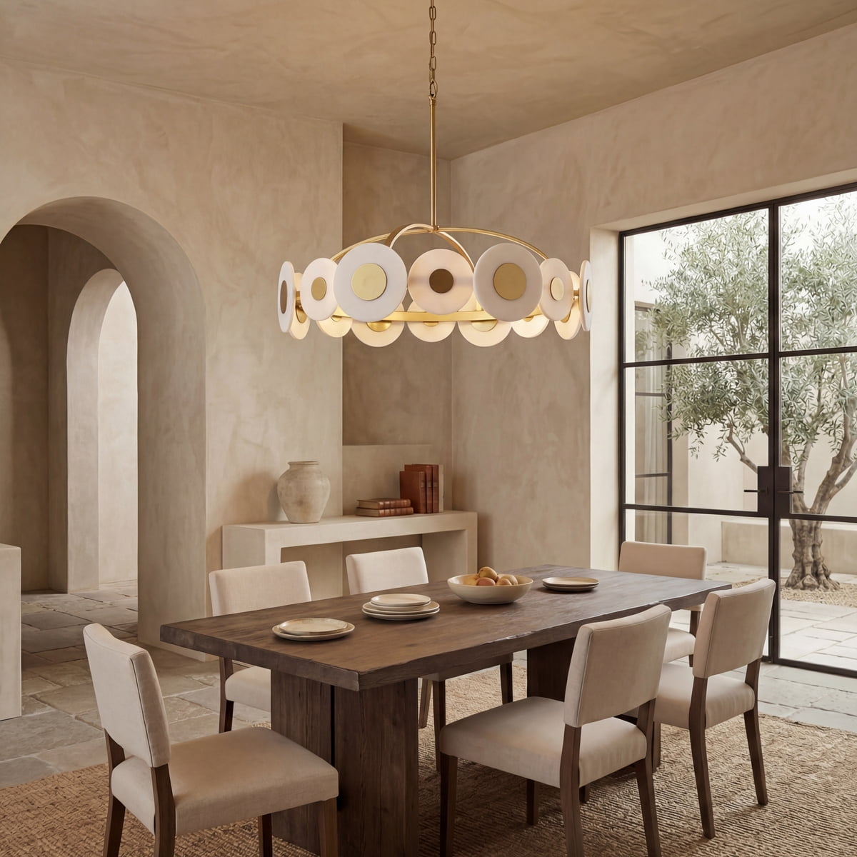 Safavieh Counture Keith Metal Chandelier, Gold/White