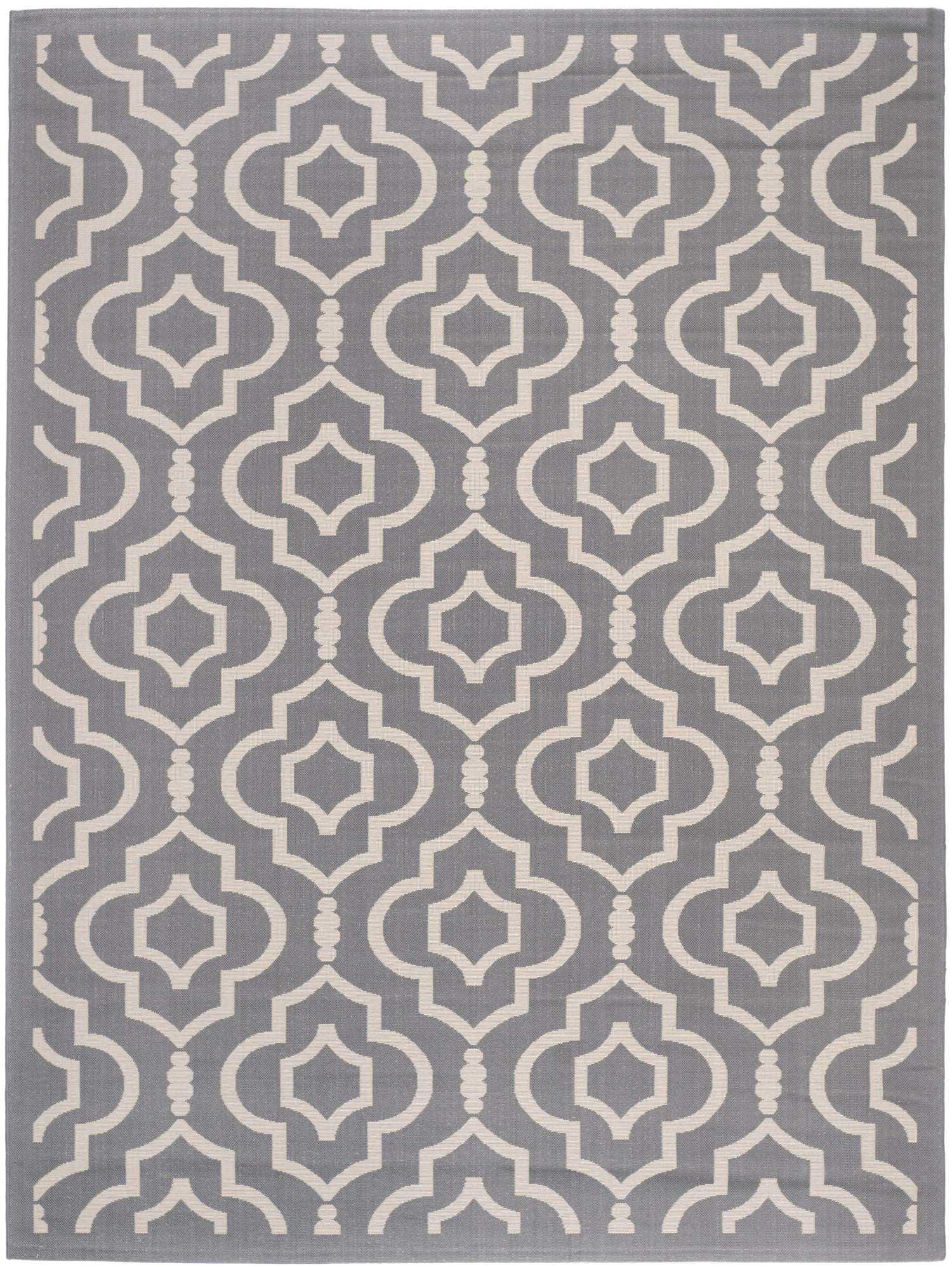 Safavieh Courtyard Lavern Geometric Indoor/Outdoor Area Rug, Anthracite/Beige, 5'3" x 7'7"