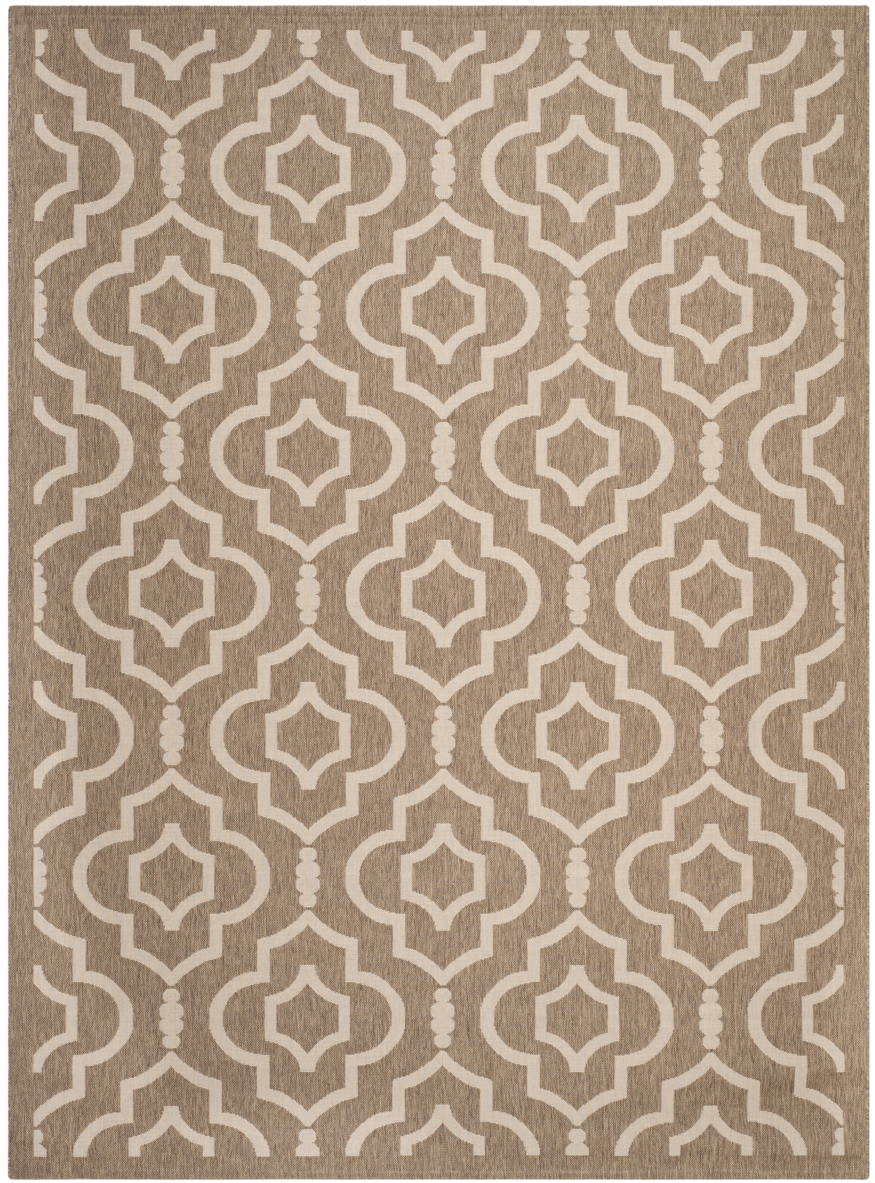 Safavieh Courtyard Lavern Geometric Indoor/Outdoor Area Rug, Brown/Bone, 5'3" x 7'7"