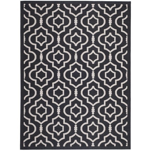 Safavieh Courtyard Lavern Geometric Indoor/Outdoor Area Rug, Black/Beige, 8' x 11'