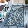 thumbnail image 1 of Safavieh Courtyard Lavern Geometric Indoor/Outdoor Runner Rug, Navy/Beige, 2'3" x 10', 1 of 9