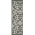 thumbnail image 1 of Safavieh Courtyard Lavern Geometric Indoor/Outdoor Runner Rug, Anthracite/Beige, 2'3" x 6'7", 1 of 7