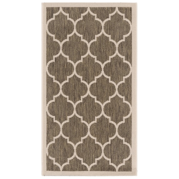 Safavieh Courtyard Alyssa Geometric Indoor/Outdoor Area Rug, Brown/Bone, 2' x 3'7"