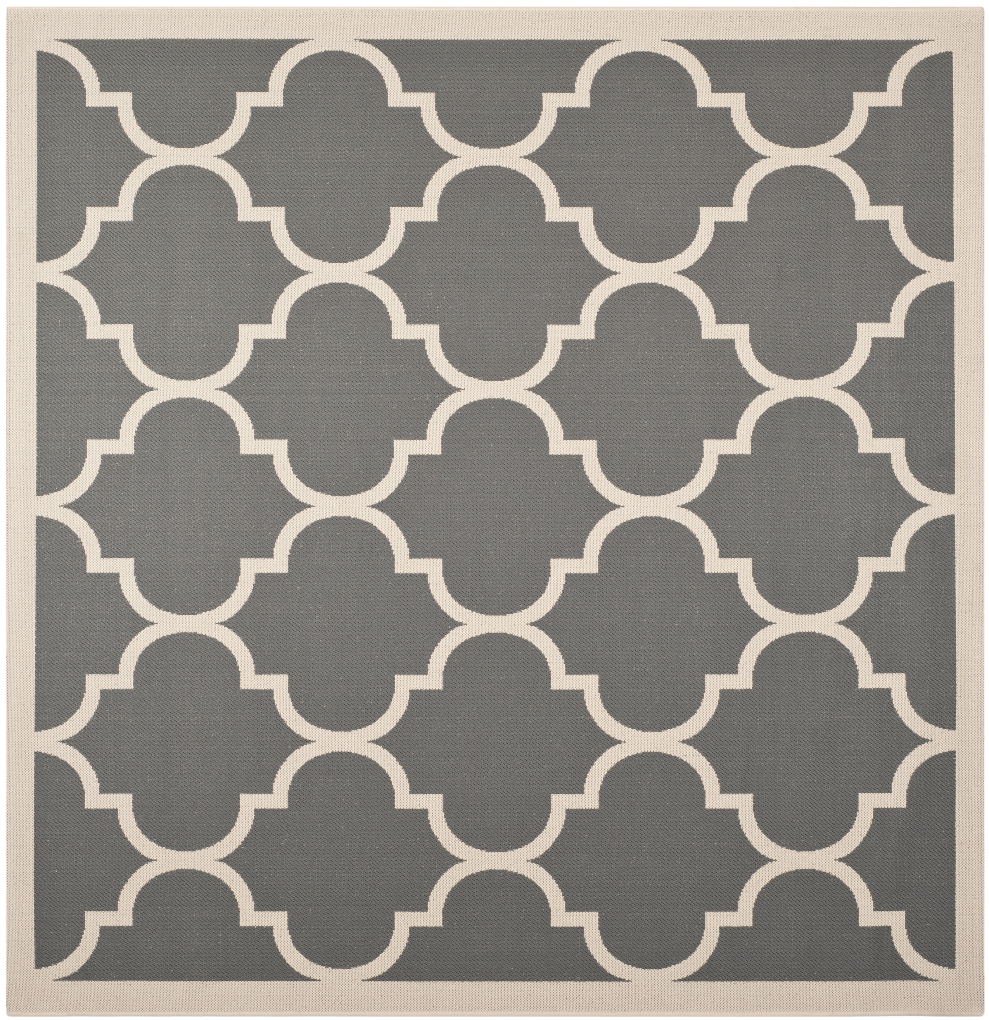 Safavieh Courtyard Alyssa Geometric Indoor/Outdoor Area Rug, Anthracite/Beige, 4' x 4' Square