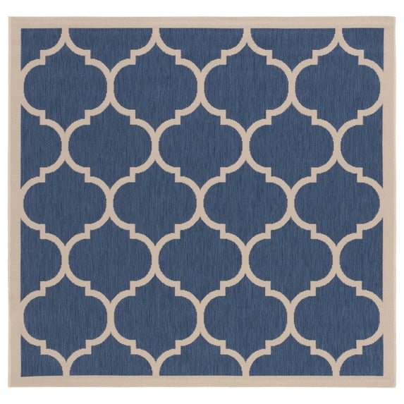 Safavieh Courtyard Alyssa Geometric Indoor/Outdoor Area Rug, Blue/Beige, 4' x 4' Square