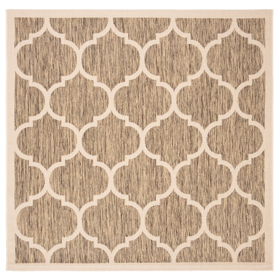 Safavieh Courtyard Alyssa Geometric Indoor/Outdoor Area Rug, Brown/Bone, 4' x 4' Square