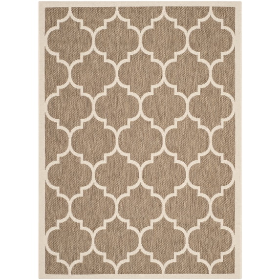 Safavieh Courtyard Alyssa Geometric Indoor/Outdoor Area Rug, Brown/Bone, 4' x 5'7"