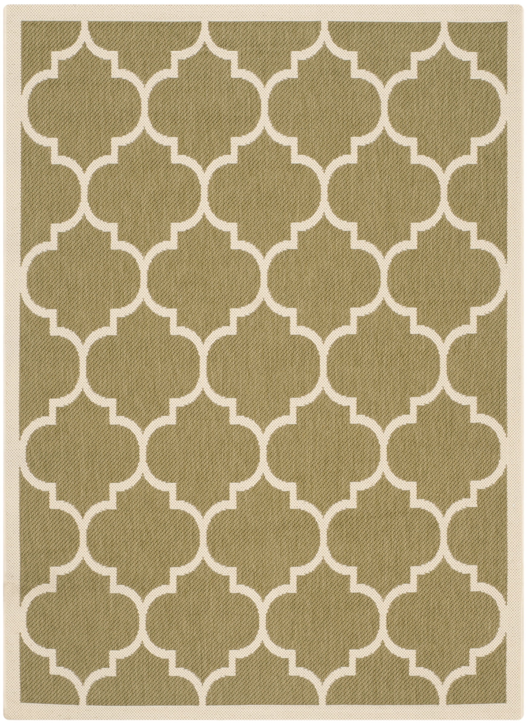 Safavieh Courtyard Alyssa Geometric Indoor/Outdoor Area Rug, Green/Beige, 4' x 5'7"