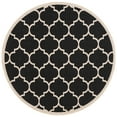 thumbnail image 1 of Safavieh Courtyard Alyssa Geometric Indoor/Outdoor Area Rug, 5'3" x 5'3" Round, Black/Beige, 1 of 11