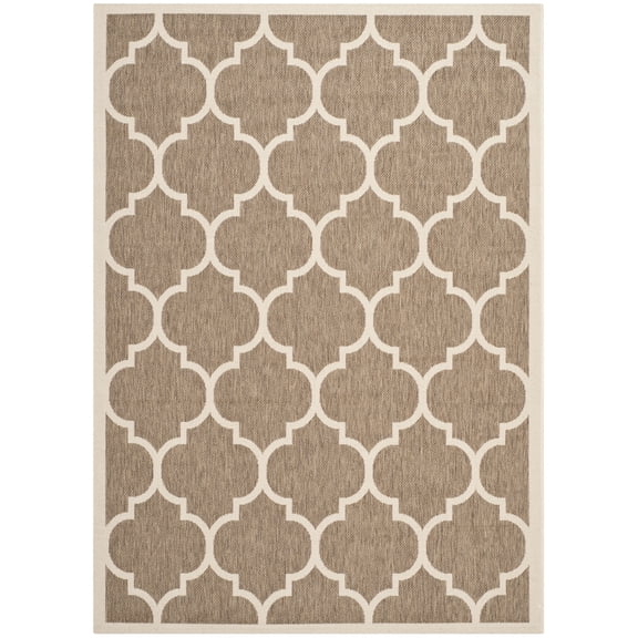 Safavieh Courtyard Alyssa Geometric Indoor/Outdoor Area Rug, Brown/Bone, 5'3" x 7'7"