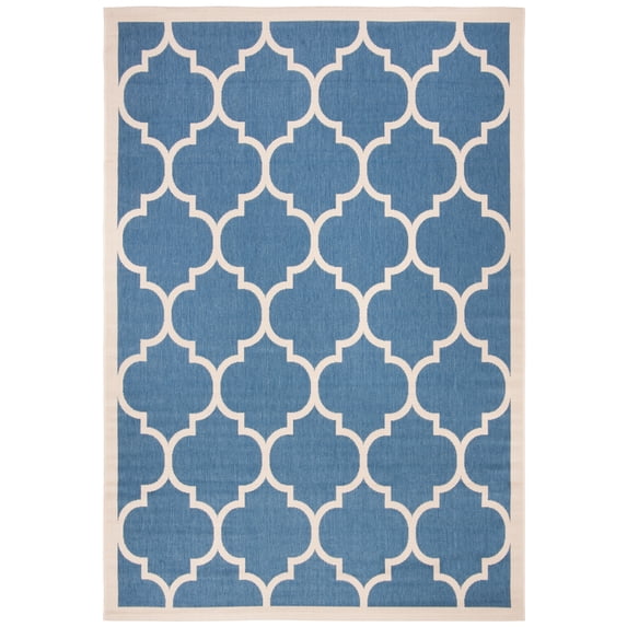 Safavieh Courtyard Alyssa Geometric Indoor/Outdoor Area Rug, Blue/Beige, 6'7" x 9'6"