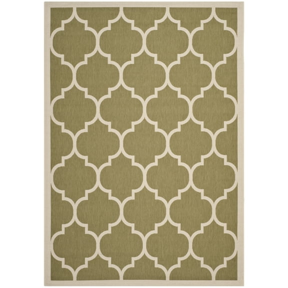 Safavieh Courtyard Alyssa Geometric Indoor/Outdoor Area Rug, 6'7" x 9'6", Green/Beige